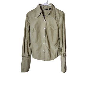 Banana Republic Top Womens XS Button Up Striped Long Cuff